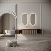 Belgravia Double Vanity Unit & Stone Basin 1600mm Smoked Oak